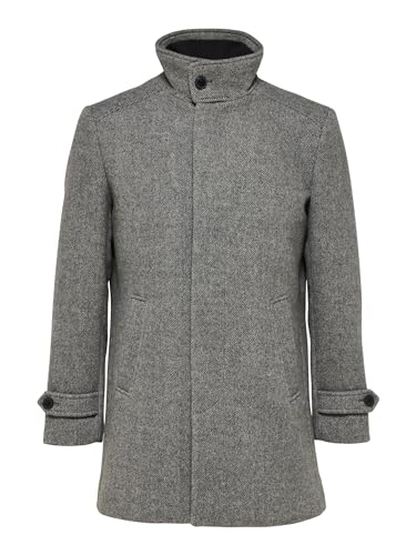 SELETED HOMME Slhreuben Wool Coat Noos męski krótki płaszcz, szary, M