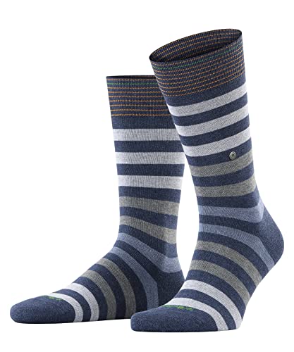 Burlington Mężczyźni Skarpety Blackpool M SO Trwała Organiczna Bawełna z wzorem 1 Para, Niebieski (Dark Blue Melange 6688), 40-46