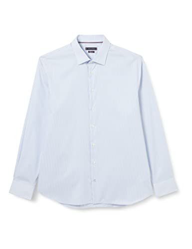 Tommy Hilfiger Męska sukienka z elastycznym kołnierzem Oxford STP Rf, jasnoniebieska/biała, R44, jasnoniebieski/biały, 54