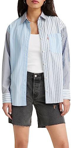 Levi's NOLA damska koszulka oversized, lorelai stripe omphalodes, XS