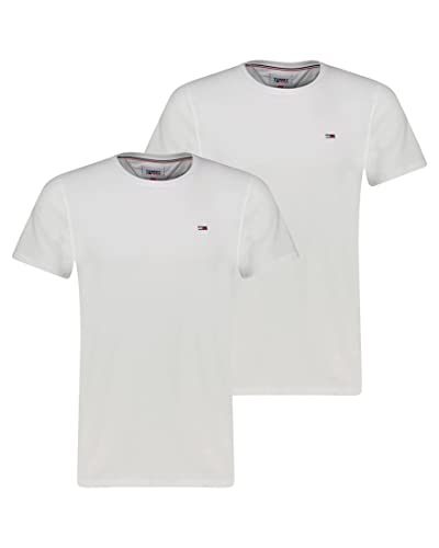 Tommy Jeans TJM Slim Fit męski T-shirt z krótkim rękawem, biały/biały, S