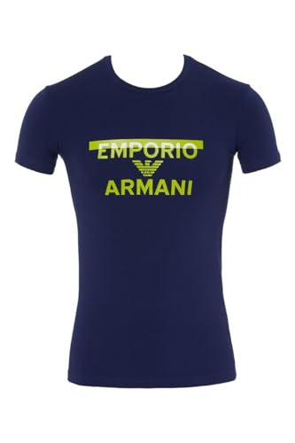 Emporio Armani Męski t-shirt męski z okrągłym dekoltem Megalogo, niebieski (Ink), L