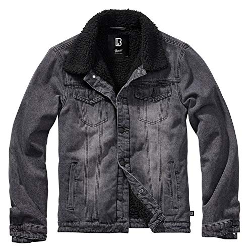 Brandit Męska kurtka Sherpa Denim, czarny, 4XL