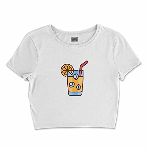 Bona Basics, Damski T-shirt basic, z nadrukiem cyfrowym, 100 bawełny, biały, swobodny, damski top, rozmiar: L, biały, L Krótki