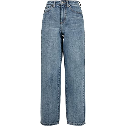 Urban Classics Damskie dżinsy 5 Pocket Loose Fit spodnie 90-te z bardzo szerokimi nogawkami i szlufkami na pasek, rozmiar od 26 do 34, Tinted Light Blue Washed