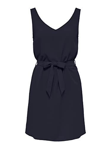 ONLY Onlmette Sl V-Neck Belt Dress WVN letnia sukienka, Night Sky, S
