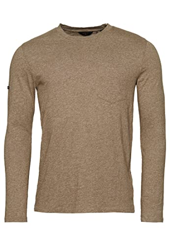 Superdry Koszula męska z długim rękawem, Brown Marl Fossil, XL