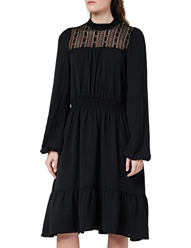 ONLY Women's ONLMETTE LS LACE Neck Dress WVN CS sukienka, czarna, M