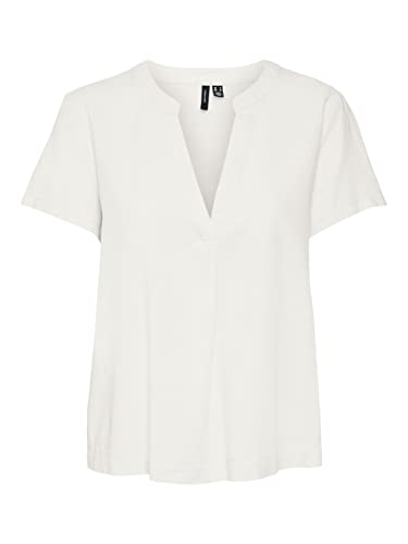 VERO MODA Damski top Vmmymilo Ss WVN Ga, Snow White, XS