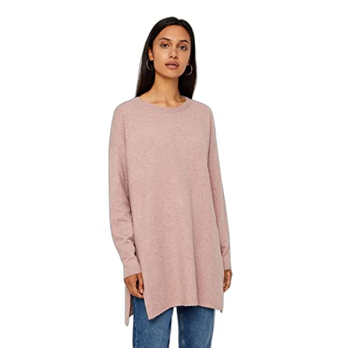 VERO MODA Vmbrilliant Ls O-Neck Long Blou Ga Noos sweter damski, Wororose/Szczegóły: melanż, L