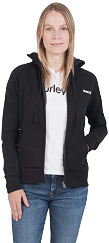 Hurley Damska bluza z kapturem OAO Small Zip Hoodie Sweatshirt, czarna, XS