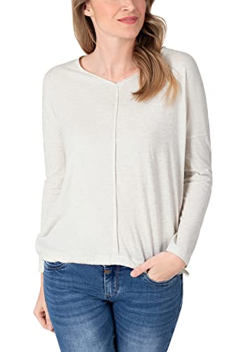 Timezone Sportowy t-shirt damski z długim rękawem, Off White Melange, XXL