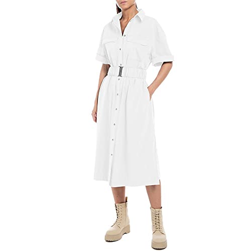 Replay Sukienka damska W9009, 001 biała, XL, 001 White, XL