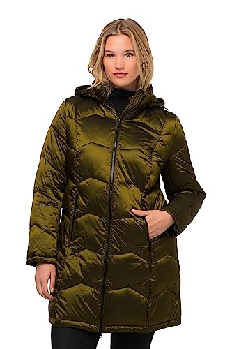 Ulla Popken Funktionsjacke, stepp Wasserabweisend, A-Line kurtka damska, Żółty, 48/50