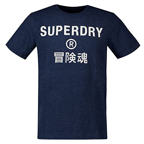Superdry Vintage Corp Logo Marl tee Koszulka męska, Prindom Blue Marl, XS