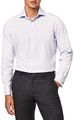 Hackett London Męska koszula biznesowa Poplin Classic Dc, niebieski (513sky 513), 46 PL