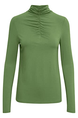 KAFFE Damska bluzka z długim rękawem z długim rękawem Slim Fit, Artichoke Green, XL