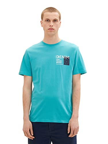 TOM TAILOR Denim Koszulka męska 1036964, 31044-Deep Turquoise, M, 31044 – głęboki turkus, M