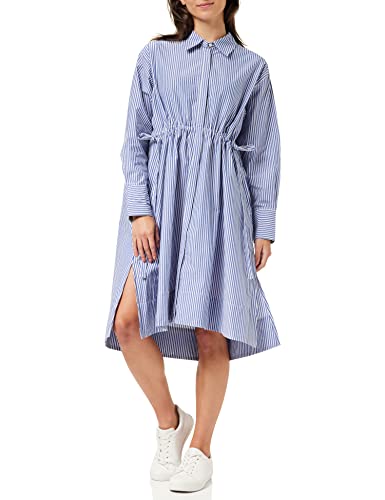 French Connection Damska koszulka Rhodes Sustainable Pop Stripe Casual Lniana Biała/Marine, M, Len biały/morski, M