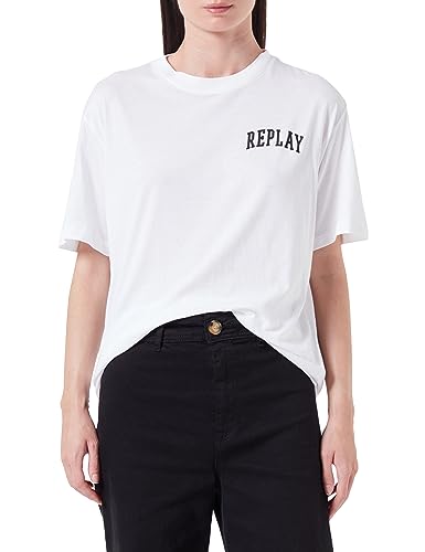 Replay T-shirt damski, 001 White, XS