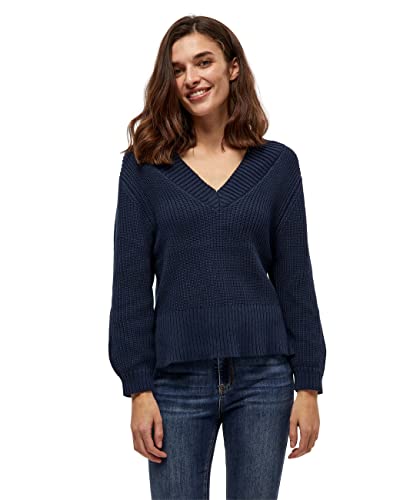 Peppercorn Destina damski sweter z dekoltem w serek, 1550 granatowy, XXL