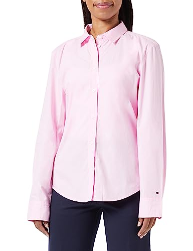 Tommy Hilfiger Damska koszulka A Fil Regular Ls koszula rekreacyjna, Iconic Pink, 42