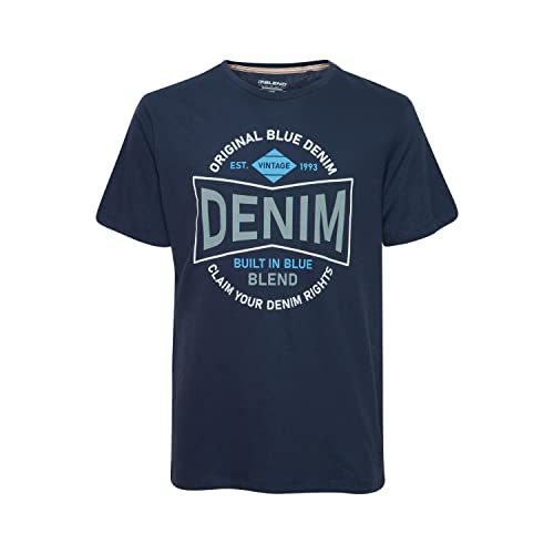 Blend Męski T-shirt T-shirt, 194024/Dress Blues, S, 194024/Dress Blues, S