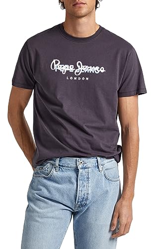 Pepe Jeans Koszulka męska Keegan, Czarny (sprany w czarny), XL