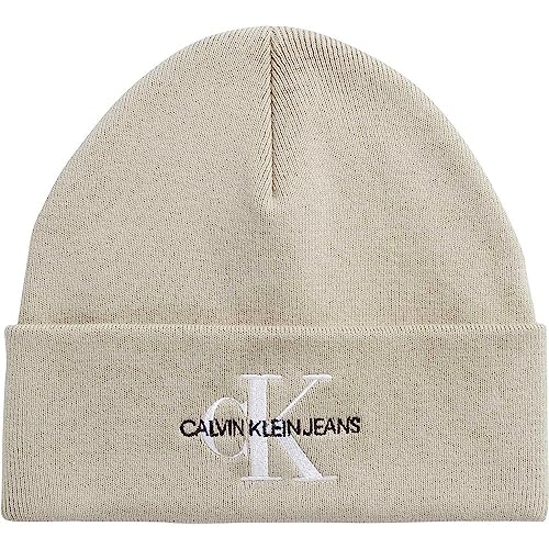 Calvin Klein Monologo Embro Męska czapka z dzianiny, Plaza Taupe, Rozmiar uniwersalny