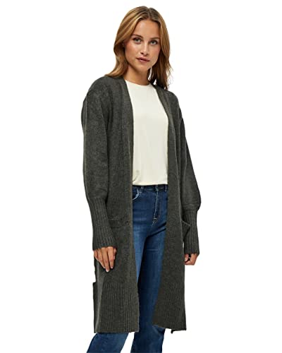 Desires Damski długi kardigan Daliah, Beluga Green Melange, XXL, Beluga Green Melange, XXL