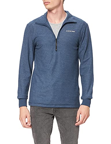 G-STAR RAW Koszulka męska Lightweight Astro Half Zip Sweater, Wielokolorowy (Luna Blue Htr D20383-c887-c691), XS