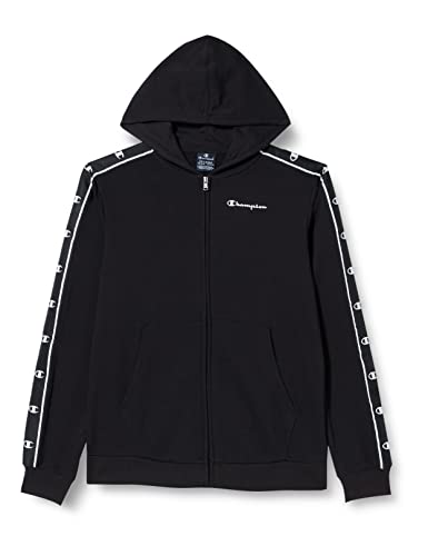 Champion Legacy American Tape-Powerblend Full Zip Bluza z kapturem, Nero, 13-14 Anni Chłopiec