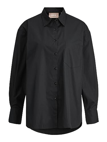 Jack & Jones Damska bluzka Jjxx Jxjamie Ls Relaxed Popelina Noos, Czarny, S