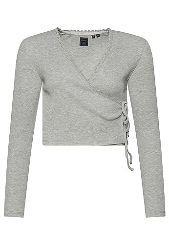 SUPERDRY Vintage Lace Wrap Over Top W6011769A Szary Marl S/M Damski, Szary Marl, S-M
