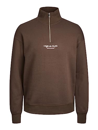 Bestseller A/S Jorvesterbro Sweat Quarter Zip Hn Sn sweter męski, czekoladowobrązowy, L