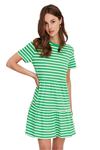 ONLY Sukienka damska Onlmay S/S O-Neck Peplum Dress Box JRS, zielony (Kelly Green), S