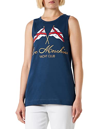 Love Moschino Damski top o regularnym kroju, niebieski, rozmiar 44, niebieski, 44