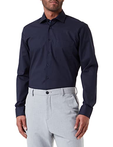 Seidensticker Męska koszula z długim rękawem, regularny krój, niebieska, 41, niebieski, 41