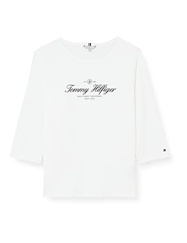 Tommy Hilfiger Topy damskie z dzianiny L/S, Th Optic White, 54