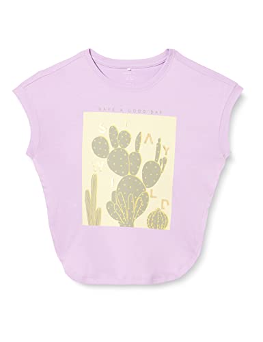 NAME IT Dziewczęca koszulka NKFHASINE SS Boxy TOP T-Shirt, Bright White, 134/140, Bright White, 134/140 cm