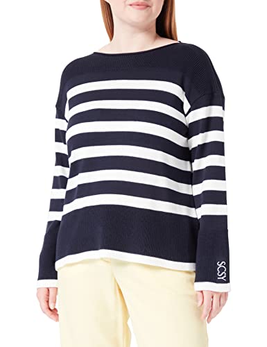 So Cosy Damski sweter 5011/8046, ciemnoniebieski/kremowy, rozmiar 38, Patch Dark Blue/Cream, 38