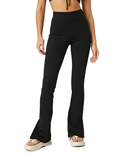 Koton Damskie legginsy z wysokim stanem, czarny (999), XL