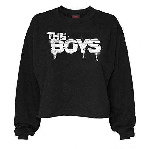 Popgear Damska bluza z tekstem The Boys z logo biała moda, Czarny, 4XL