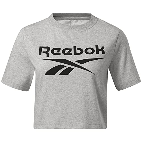Reebok Damska koszulka RI BL Crop (krótki rękaw), średni szary wrzos, XL