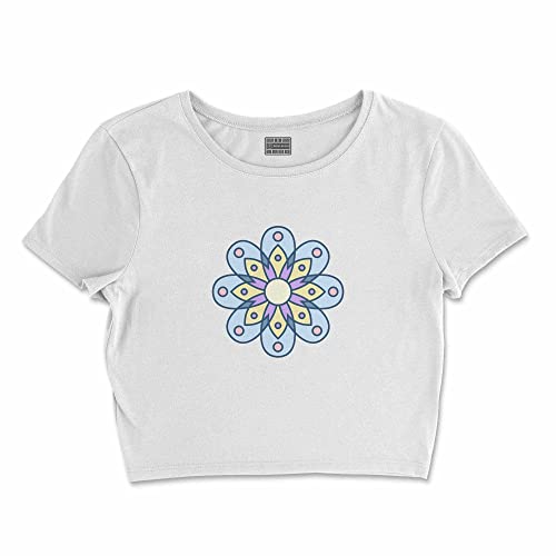 Bona Basics, Damski T-shirt basic, z nadrukiem cyfrowym, 100 bawełny, biały, swobodny, damski top, rozmiar: L, biały, L Krótki