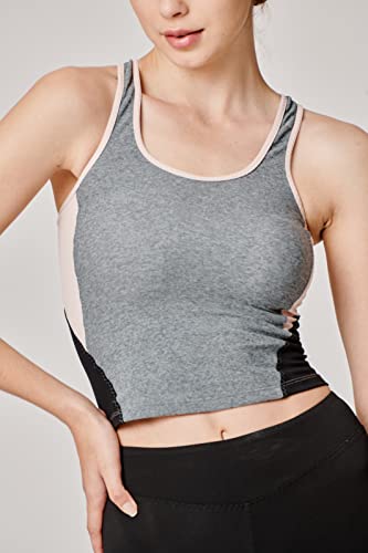 Sàpopa Damski biustonosz sportowy Reggiseno Sportivo Crop Top Sport, szary, XS