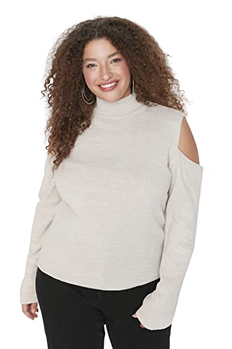 Trendyol Damska bluza TBBAW23AN00010/Taş, Kamień, 5XL, KAMIEŃ, 5XL