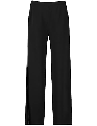 Gerry Weber Damskie uniwersalne spodnie z boczną lamówką, spodnie z dzianiny (legginsy, jogging itp.), jednokolorowe, regularna długość, czarny, 42