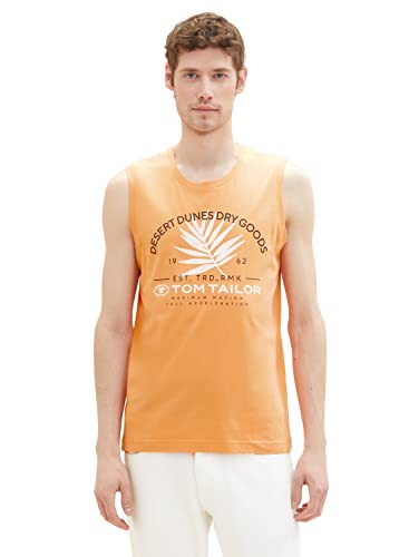 TOM TAILOR Męski 1036574 tank top, 22195-Fruity Melon Orange, M, 22195 - Fruity Melon Orange, M