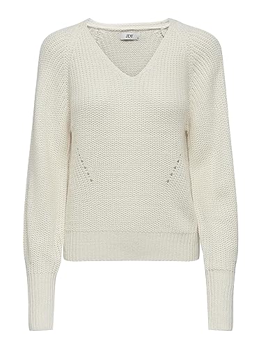 JACQUELINE de YONG damski sweter z dzianiny, dekolt w serek, Eggnog, M
